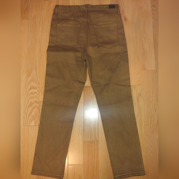 NWOT Lauren Ralph Lauren Metallic Gold High Rise Straight Ankle Jeans – Size 8 - Picture 5 of 9